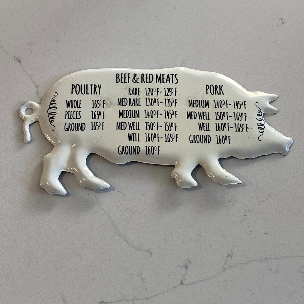 NWT - PIG Magnetic Kitchen Measurements Tin sign, size 6.5” x 7”